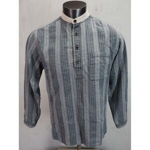 Vintage Wah Maker Shirt Mens M Cotton Blade Collar Granddad Frontier Western